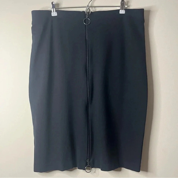 GLAMOUR X LANE BRYANT 90s Y2K Ring Stretchy Gothcore Grunge Bodycon Pencil Skirt - Picture 2 of 6